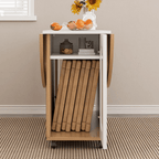 Round folding dining table with marble texture, perfect for small homes and space-saving design