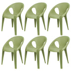 Stackable modern arm chair with open back made of plastic and acrylic for dining