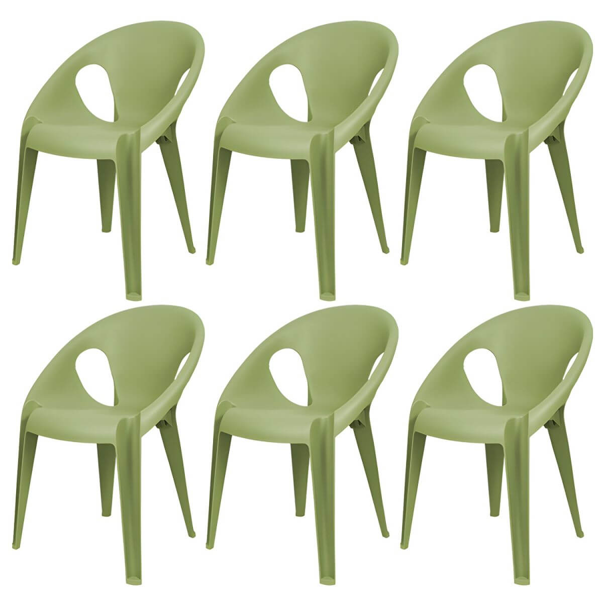 Stackable modern arm chair with open back made of plastic and acrylic for dining