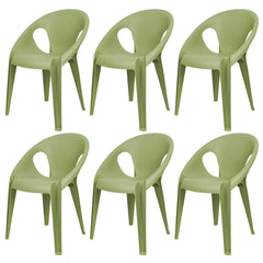 Stackable Modern Arm Chair with Open Back in Plastic & Acrylic Dining Chairs