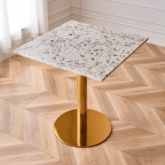 Chic Modern Marble Table – Sturdy Metal Base and Timeless Aesthetic for Any Space