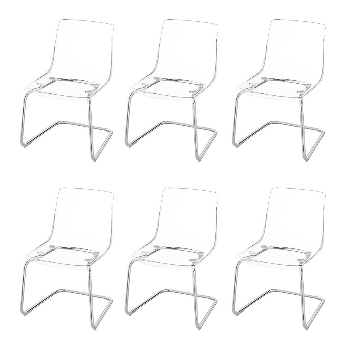 Scandinavian style low back side chair made of plastic and acrylic, ideal for kitchen and dining areas