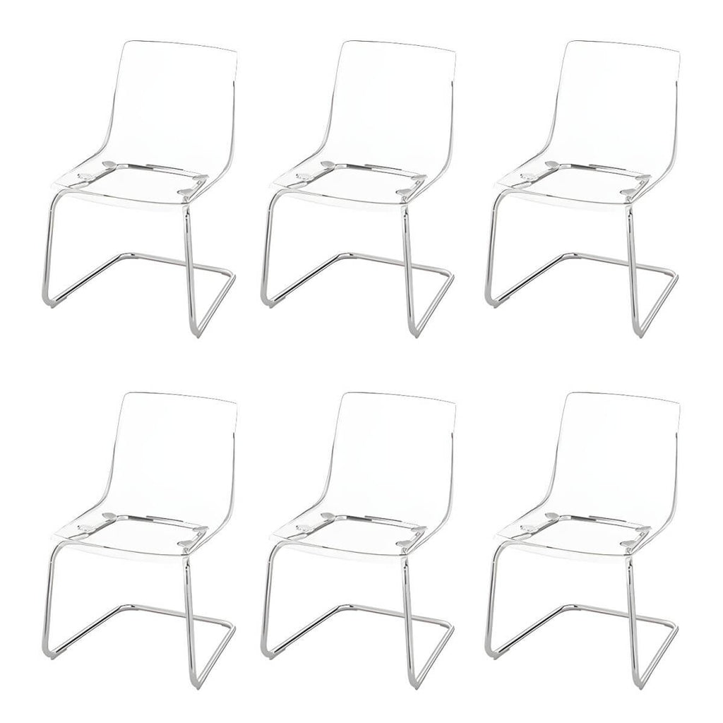 Scandinavian style low back side chair made of plastic and acrylic, ideal for kitchen and dining areas
