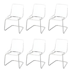Gorgeous Scandinavian Style Side Chair - Low Back Plastic & Acrylic Chair for Kitchen & Dining Dining Chairs