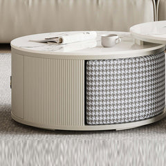 Sintered Stone Top Coffee Table with Footstool