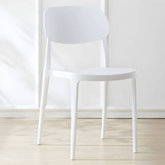 Plastic Scandinavian Living Room Side Chair Matte Finish Open Back Dining Chair Dining Chairs