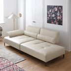 Cream white ergonomic sofa with transformable comfort and contemporary design