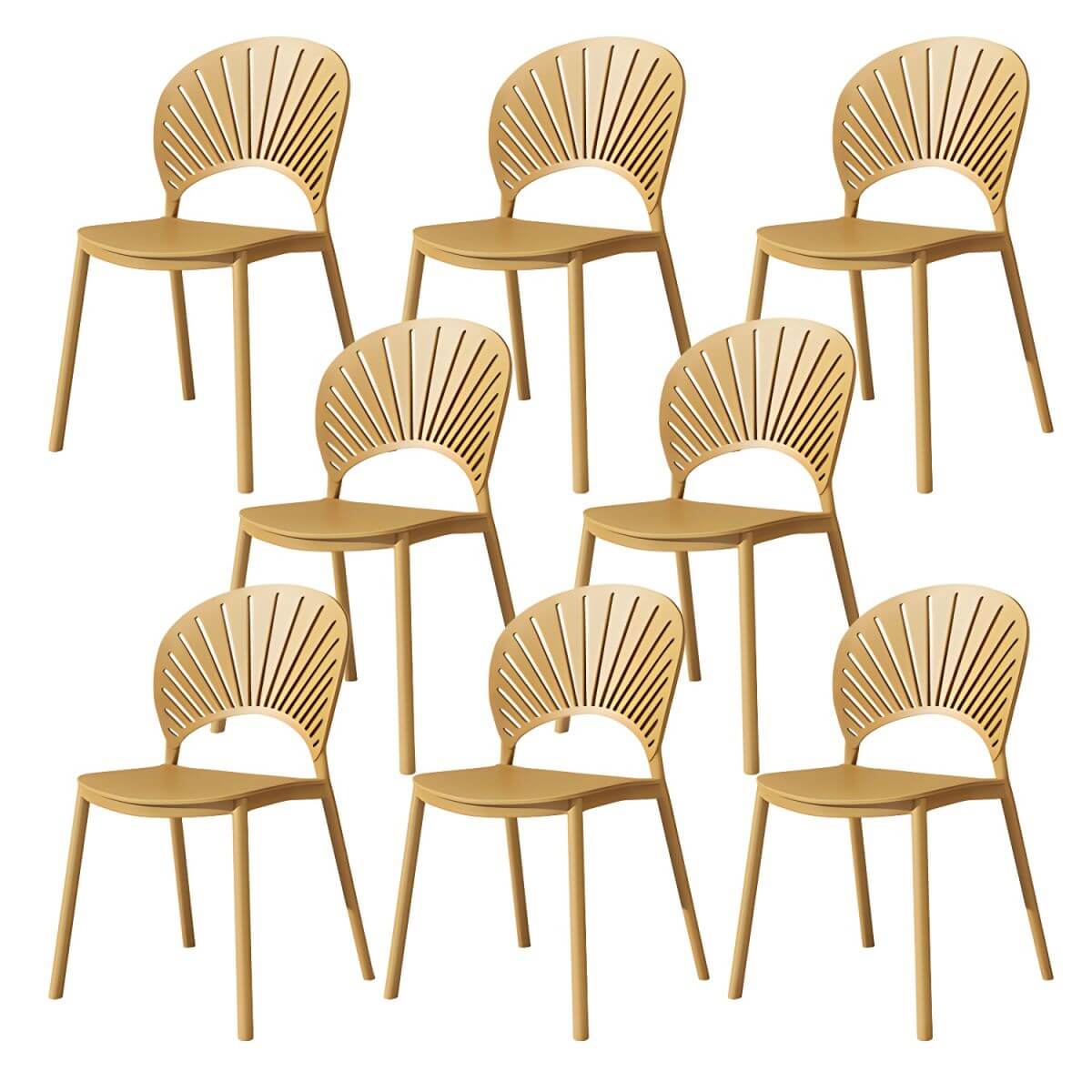 Scandinavian style plastic and acrylic side chair with low back for kitchen and dining