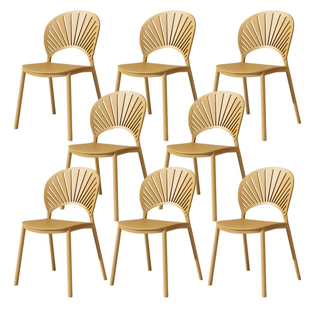 Scandinavian style plastic and acrylic side chair with low back for kitchen and dining