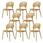 Scandinavian style plastic and acrylic side chair with low back for kitchen and dining