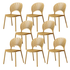 Scandinavian Style Plastic & Acrylic Side Chair with Low Back for Kitchen & Dining Dining Chairs