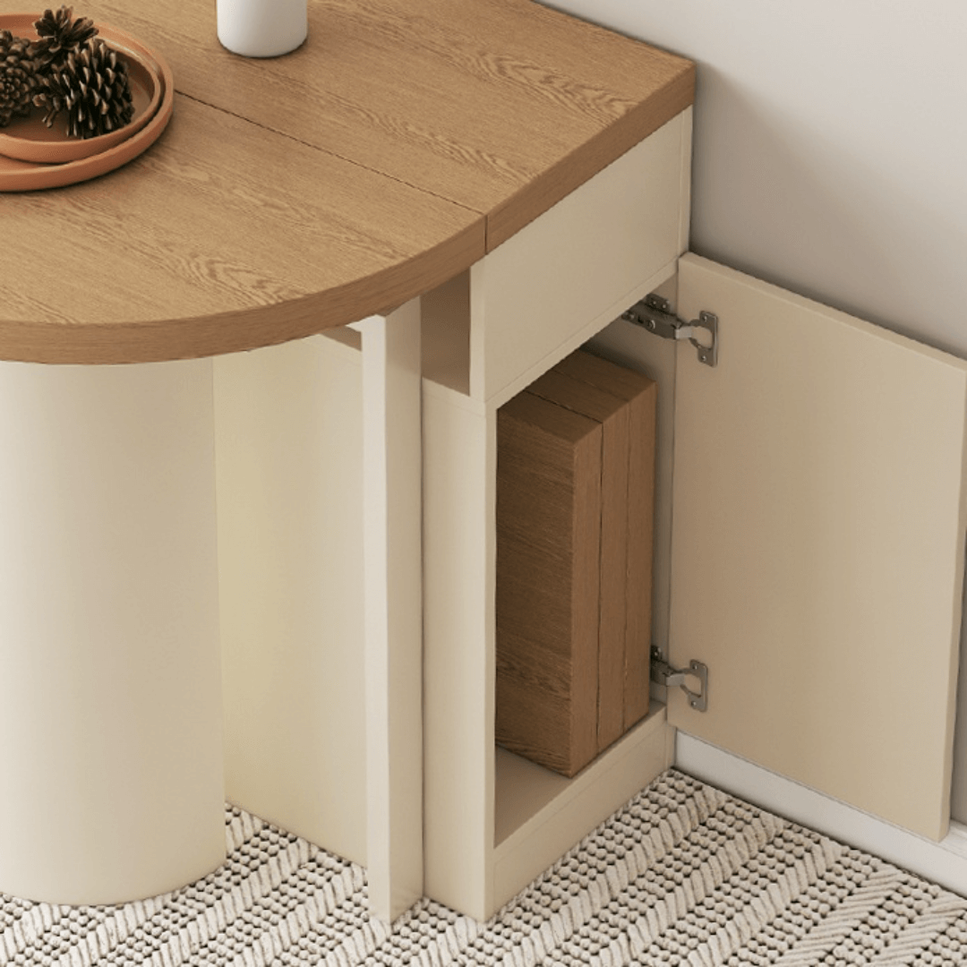 Expandable modern minimalist dining table and chair set perfect for small spaces