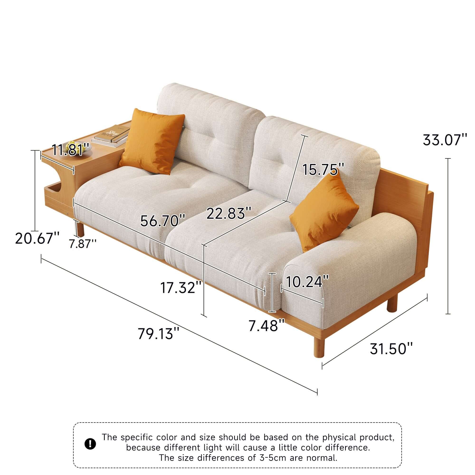 Japandi style wooden base sofa featuring an integrated cat den for pet-friendly living