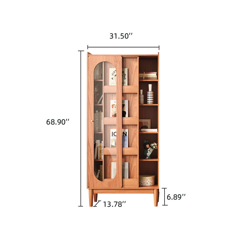 Multifunctional wooden bookcase combo with storage and display cabinet features