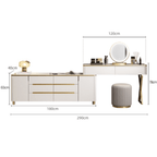 Modern minimalist makeup vanity with storage cabinet, perfect for stylish and elegant spaces