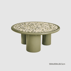 Green terrazzo coffee table set with modern design for stylish living rooms