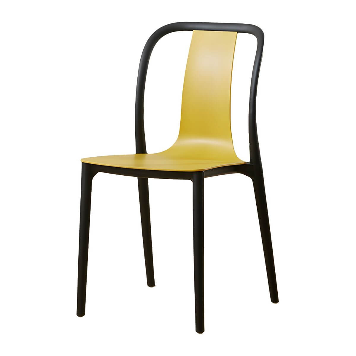 Low-back plastic and acrylic side chair with modern style for kitchen and dining areas