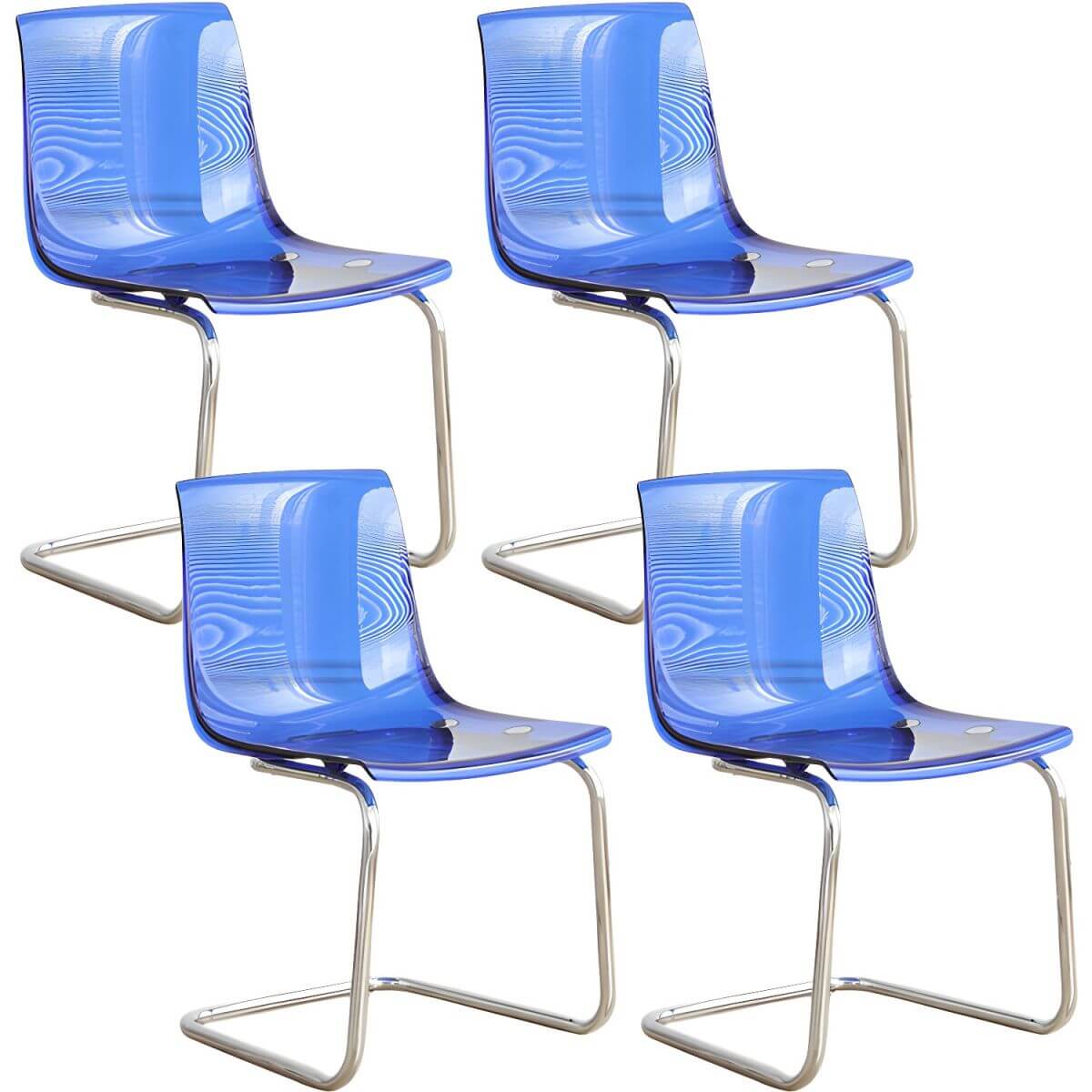 Scandinavian style plastic and acrylic non-upholstered side dining chair