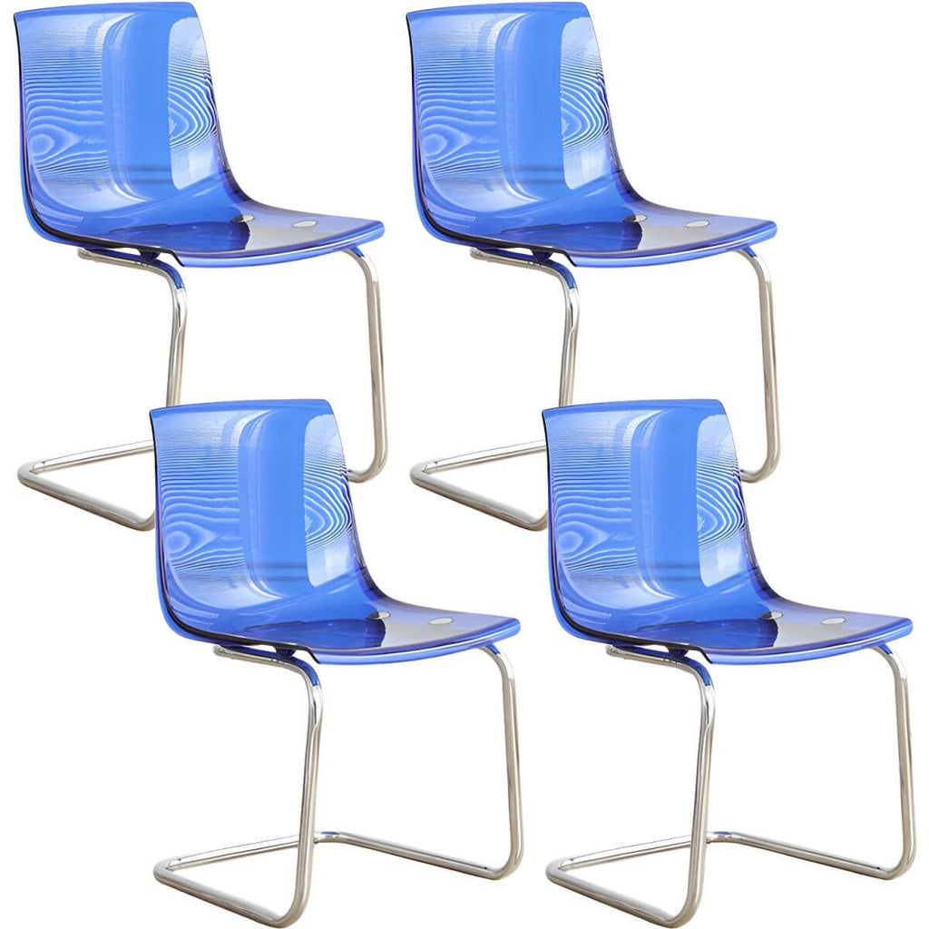Scandinavian style plastic and acrylic non-upholstered side dining chair
