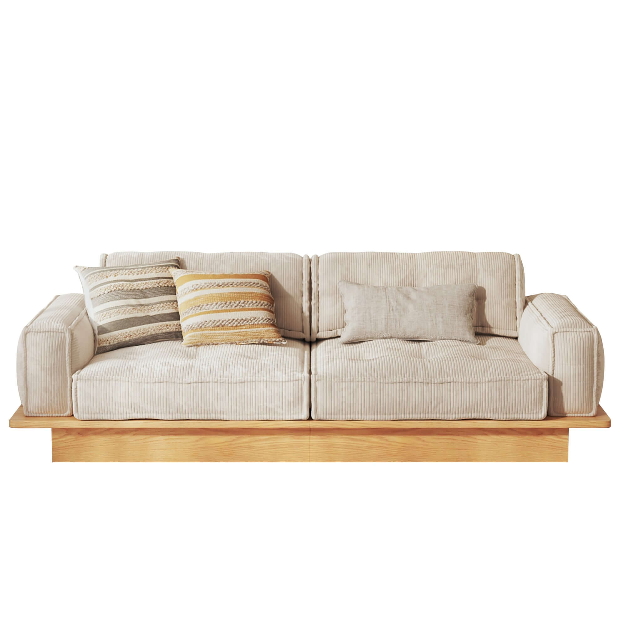 Combinable velvet multi-seater sofa with bottom drawer for stylish storage