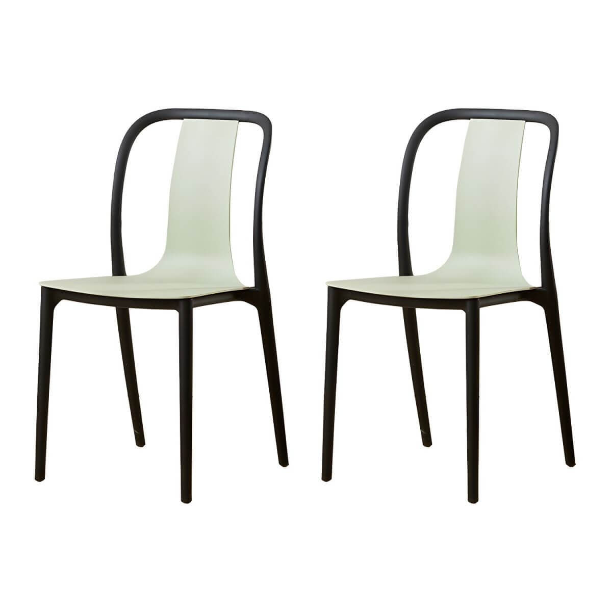 Low-back plastic and acrylic side chair with modern style for kitchen and dining areas