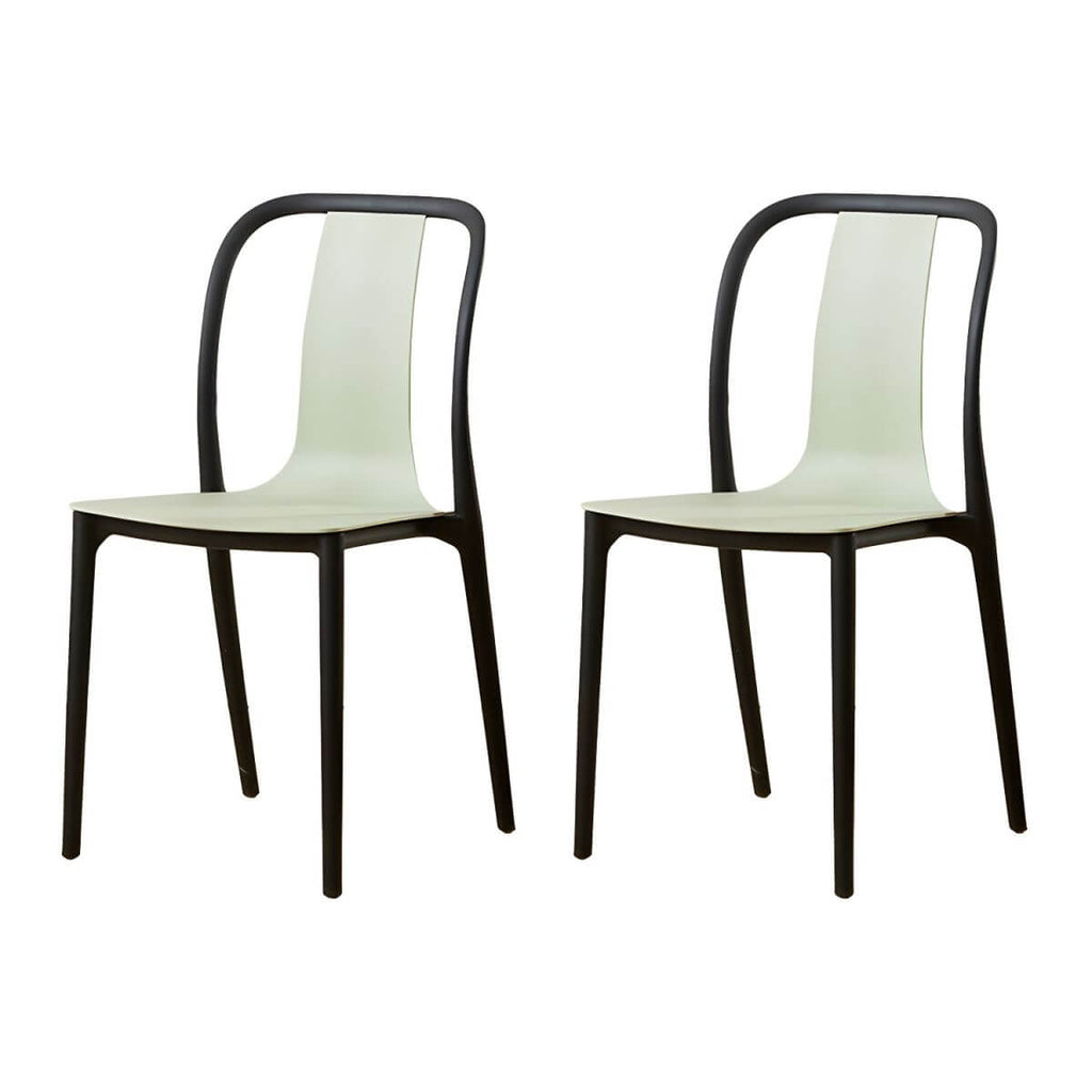 Low-back plastic and acrylic side chair with modern style for kitchen and dining areas