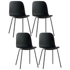 Scandinavian stackable kitchen chair with plastic and acrylic seat and metal legs