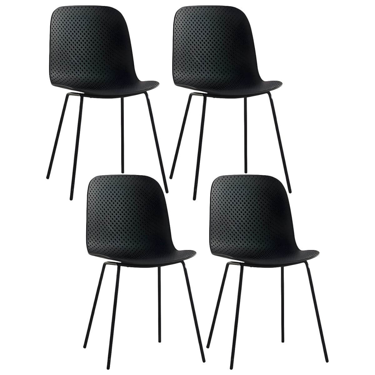 Scandinavian stackable kitchen chair with plastic and acrylic seat and metal legs