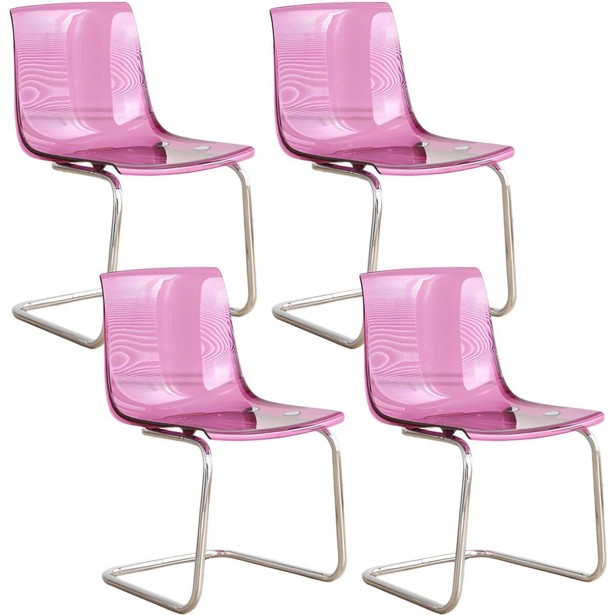 Scandinavian style plastic and acrylic non-upholstered side dining chair