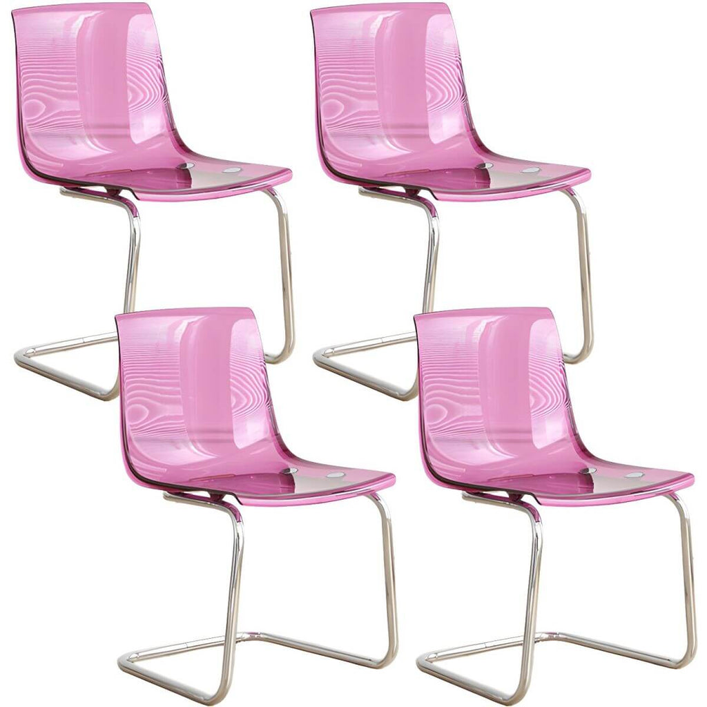 Scandinavian style plastic and acrylic non-upholstered side dining chair