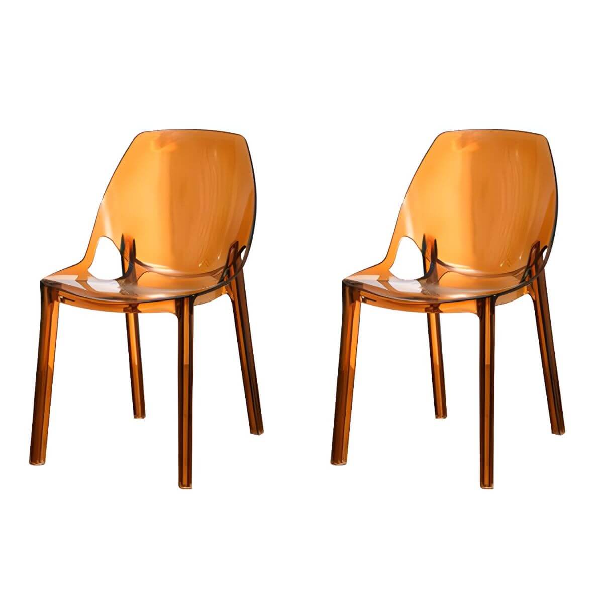 Armless acrylic side Parsons dining chair for indoor home use