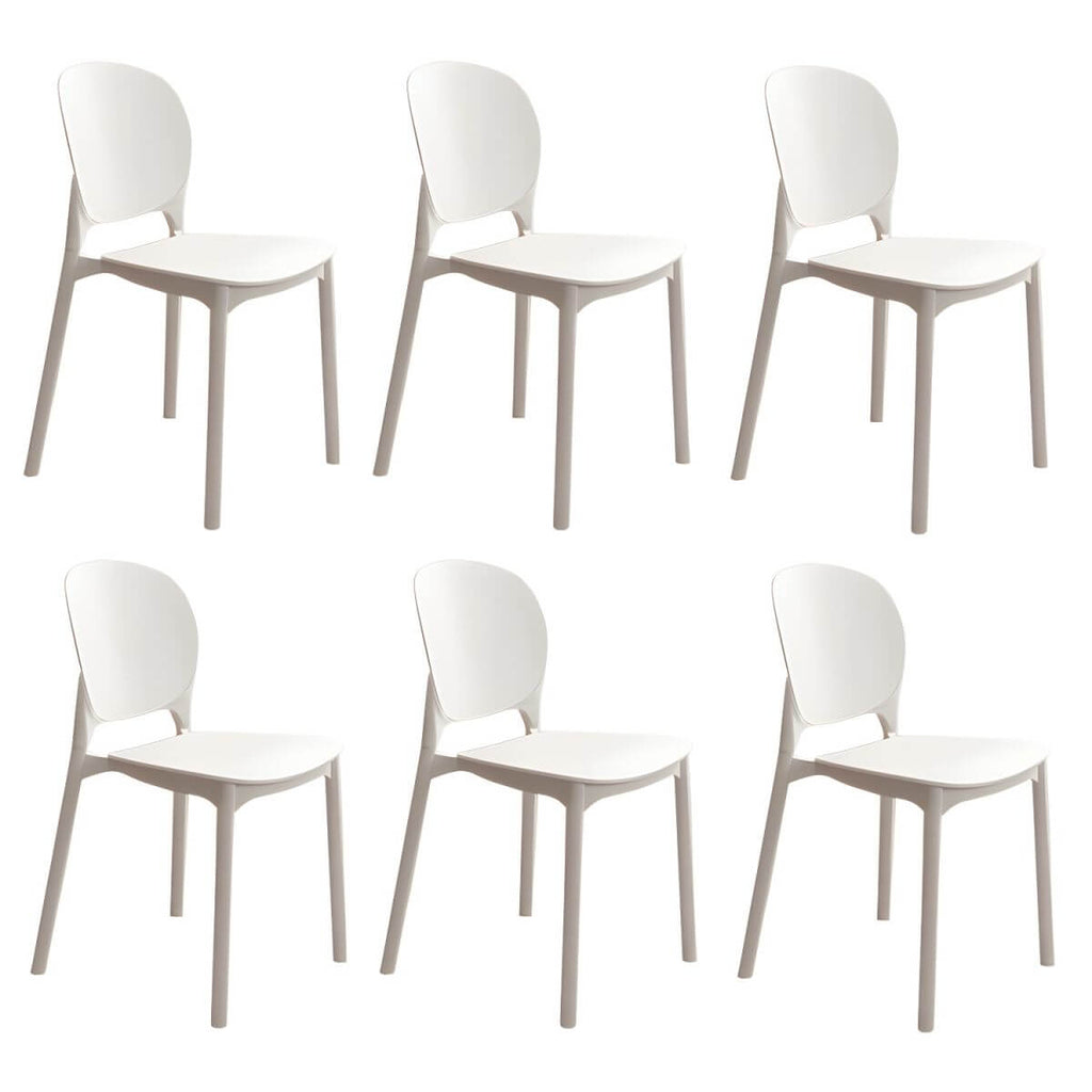 Stackable Scandinavian side chair with open back made of plastic and acrylic for dining