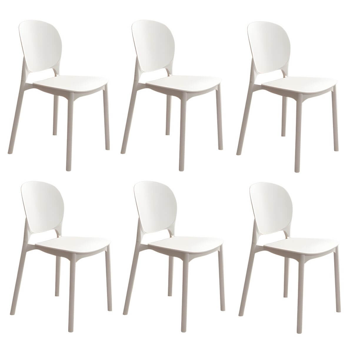Stackable Scandinavian side chair with open back made of plastic and acrylic for dining
