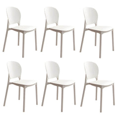 Stackable Scandinavian Side Chair with Open Back and Plastic & Acrylic Material Dining Chairs