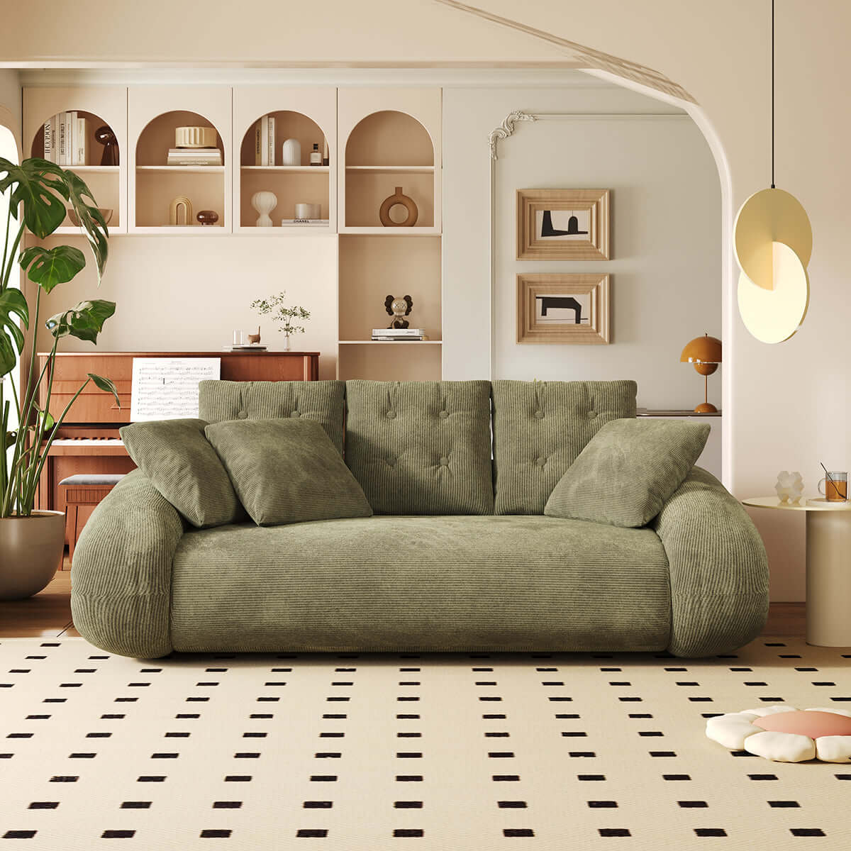 Cocochairs Corduroy Folding Sofa Bed – Pet-Friendly Floor Couch for Pets & People