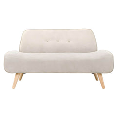 Scandinavian Style Small Size Sofa with Wood Frame in Solid Color and Polyester Blend Upholstery Sofa