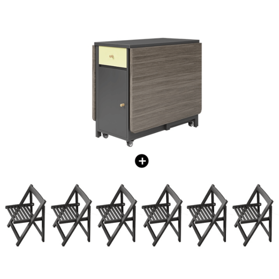 Expandable modern minimalist dining table set with chairs for stylish, space-saving meals