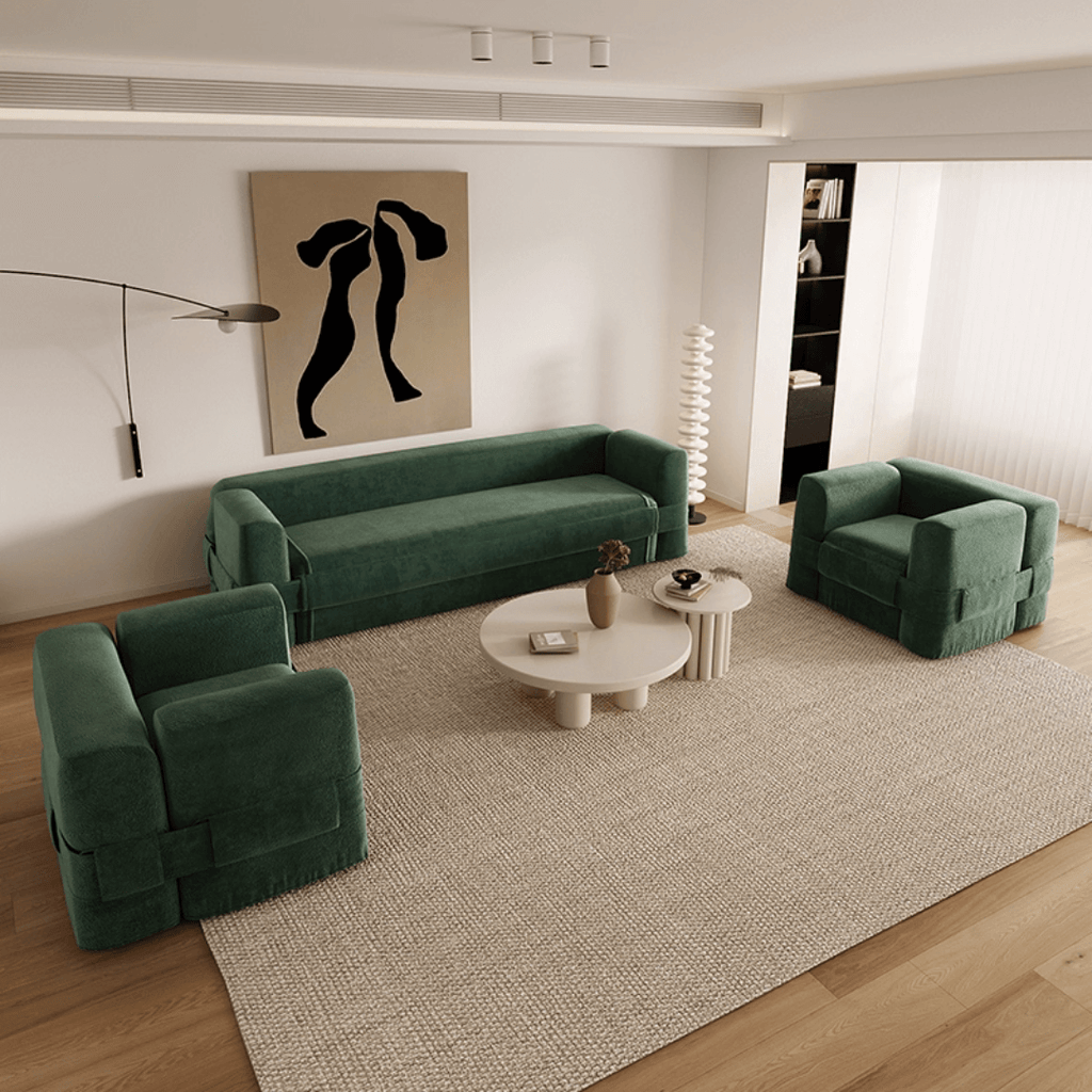 Luxurious Modern Minimalist Sofa Set with Ergonomic Armrests and High-Quality Velvet Fabric