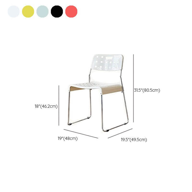 Stackable plastic and acrylic side chair for modern garden and dining use