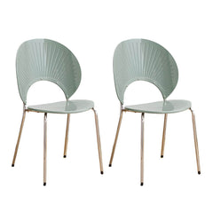 Acrylic Open Back Armless Stackable Dining Chair with Metal Legs Dining Chairs