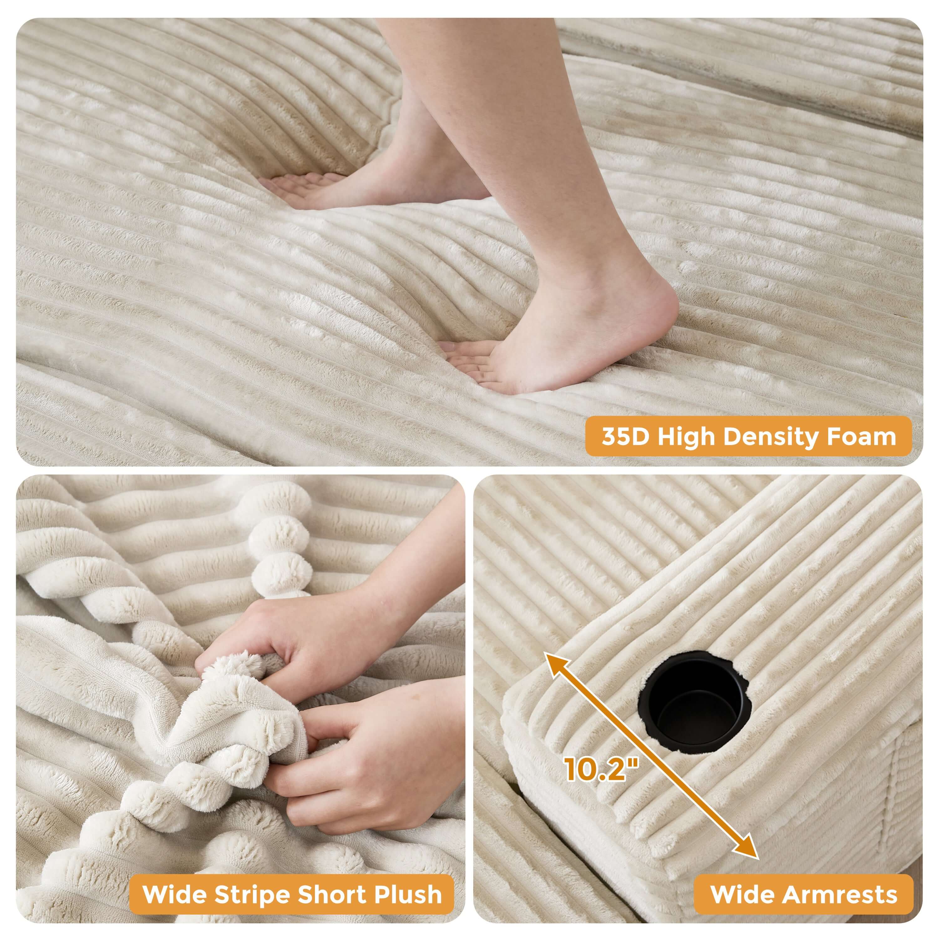 Modern oversize chaise lounge sofa bed measuring 53.5 inches, perfect for stylish living spaces