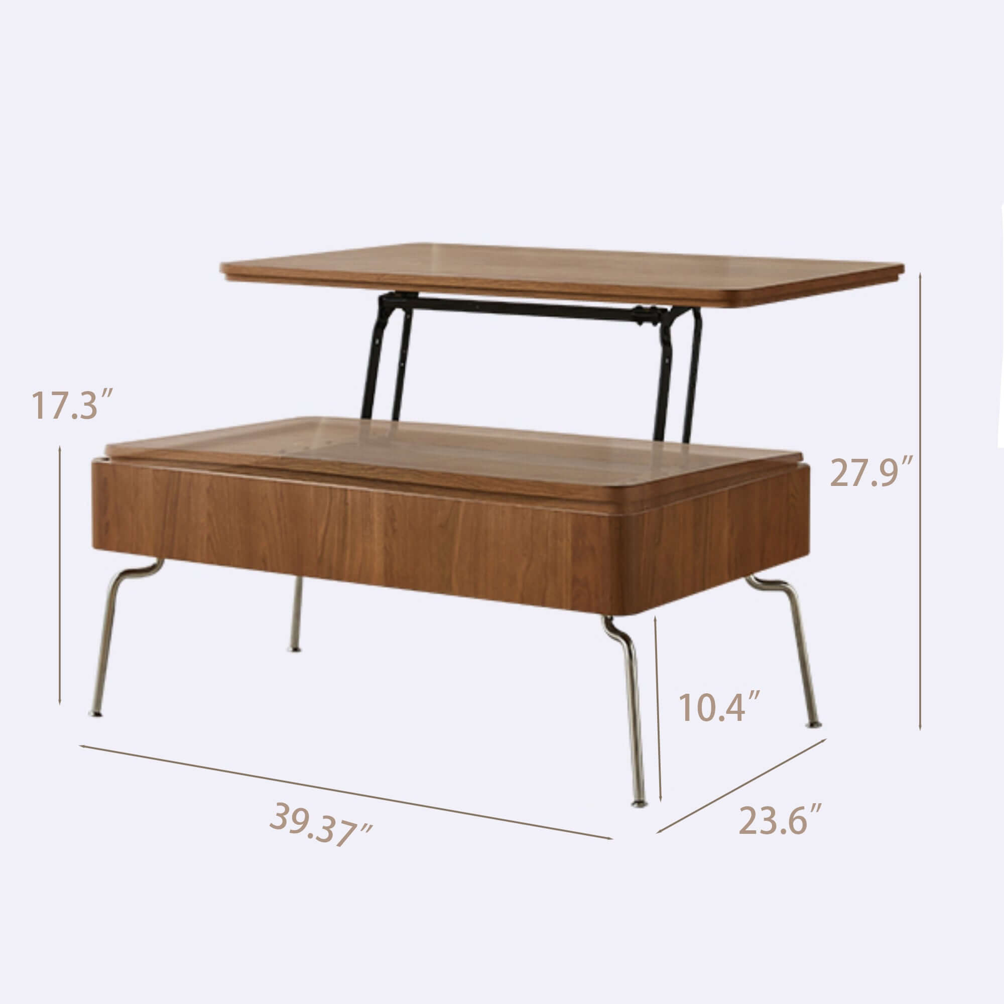Modern lift top coffee table with spacious storage compartment for living room