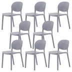 Stackable Nordic dining chair with acrylic legs and ergonomic backrest for modern dining rooms