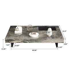 Light Luxury Sintered Stone Rectangle Coffee Table