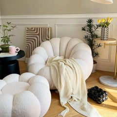 Small Swivel White Papasan Chair: Light Wood Frame, No Casters, Non-Stackable, Sloped Arms Accent Chairs