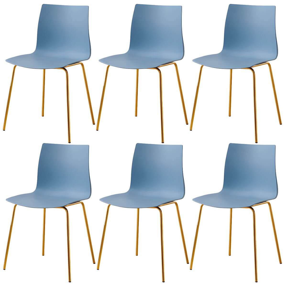 Modern plastic and acrylic side chair with metal legs, ideal for kitchen and dining rooms