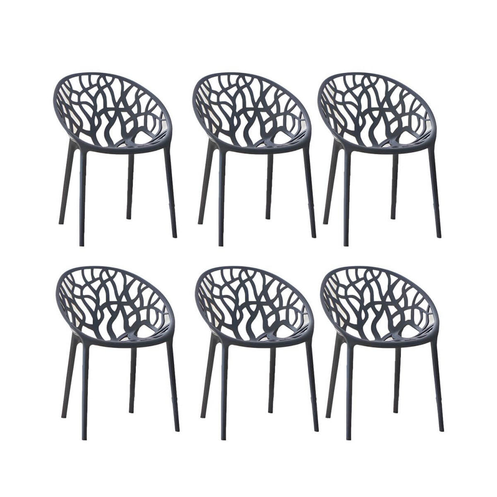 Scandinavian style sloped arm chair made of plastic and acrylic, ideal for kitchen and dining areas