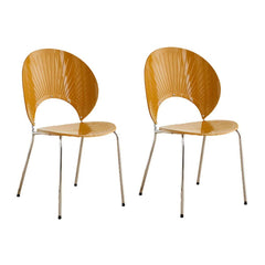 Scandinavian Style Stackable Armless Side Chair in Plastic & Acrylic Dining Chairs