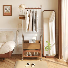 Mobile Freestanding Clothes Rack Bottom Storage Multi-functional Garment Organizer