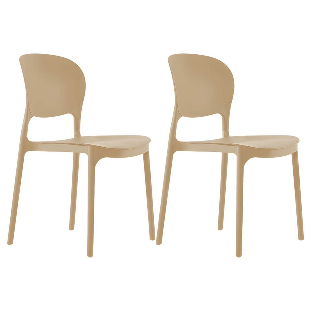 Stackable modern side chair with low back made of plastic and acrylic, perfect for contemporary dining